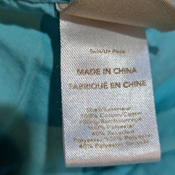 Pottery Barn Teen Ruched Comforter Turquoise Blue Twin Preppy - Picture 5 of 7